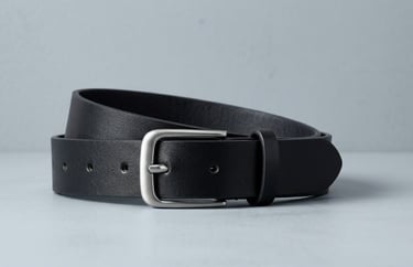 black leather belt — a simple neutral wardrobe accessory