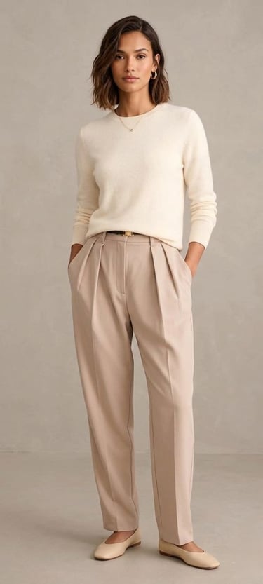 cashmere crewneck jumper — an investment piece for a minimalist wardrobe