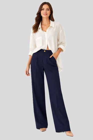 navy tailored trousers — capsule wardrobe essential for women