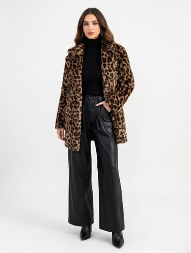 animal print coat as a statement piece in a minimalist wardrobe