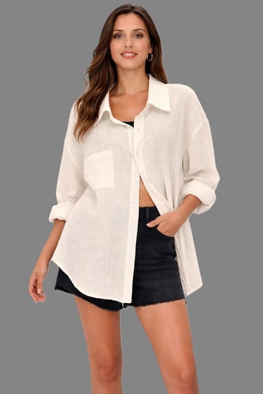 white oversized shirt styled — minimalist wardrobe basics for women