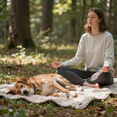 A peaceful forest path inviting for a calming nature walk.
