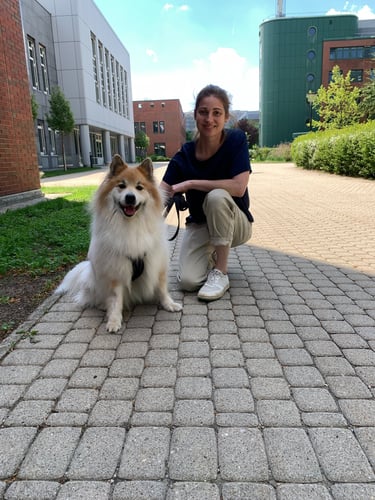 Das bin ich Barbara mit Hund Beau