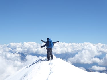 Mont Blanc, montaña de 4.810m, la más alta de los Alpes. Foto de cumbre