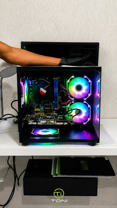 Gabinete com coolers fan de LED