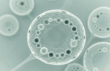 A high-resolution microscopic image of botanical cells, showcasing the purity and structure of natural heritage. Scientific and sophisticated style, featuring #3C6B6D and #F0F5F2.