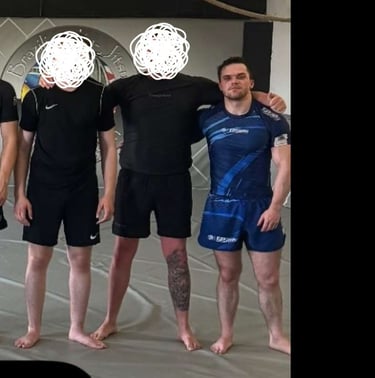 TJay Harvey on the mats after a submission grappling and MMA no-gi training session.