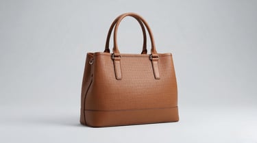 Cartera de cuero café con doble asa, bolso artesanal para mujer