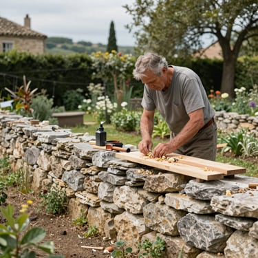 réfection d'un mur en pierre sèche