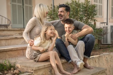 Glückliche Familie gesund verena calio