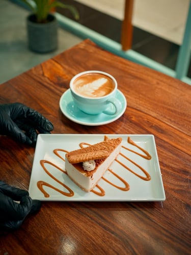 Café content shoot, coffee and pastry styling