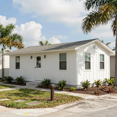 Technician carefully installing a vapor barrier in a mobile home crawl space bathed in natural light.