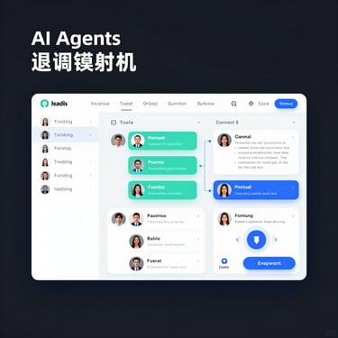 Sophisticated AI agent concept illustrated with soft beige and ivory gradients.