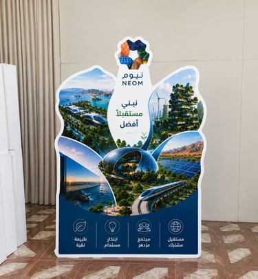 مجسم تعليمي لمشروع نيوم مطبوع على لوح فلين أبيض سميك عالي الجودة