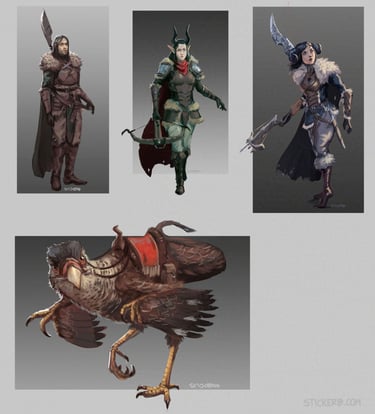 Character and Creature Concept Art for TCG Illustration