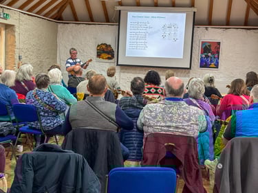 Finlay Allison ukulele class at Cromarty 2025