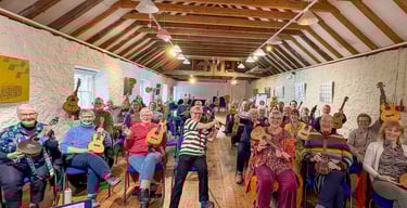 Finlay Allison ukulele class at Cromarty 2025