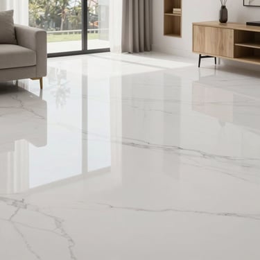 Close-up of a durable epoxy floor surface showing its smooth, glossy finish.