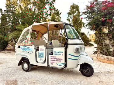 Ape Calessino tuktuk in masseria puglia