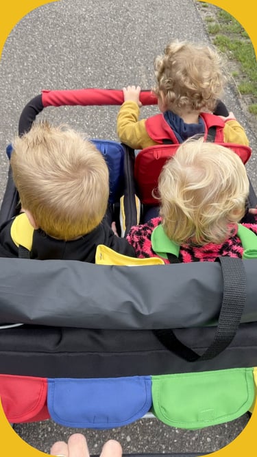 Wandelen met de vierlingwagen