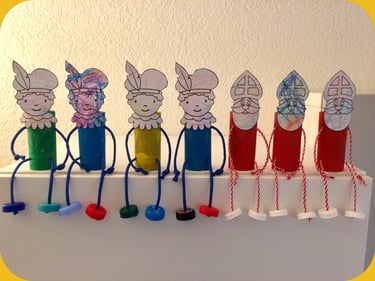 Klaasjes en pieten geknutseld