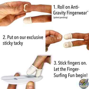 Fingerwear anti-gravity surf