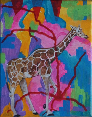 Small Painting/ Giraffe Perseverance Imperceptible Series 2024