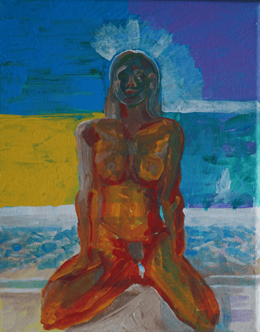Small Painting/ Woman Pose Expressionist 2024