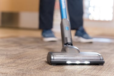 Cleaning Services in Salem. OR Happy Spaces LLC. Vacuuming carpet.