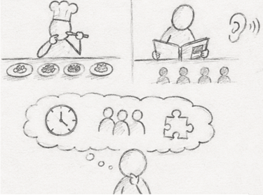 Product Taste - A chef tasting food, an editor reading, a product manager thinking