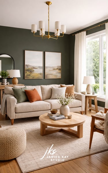 Deep Green Living Room