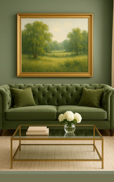 Green on Green Living Room