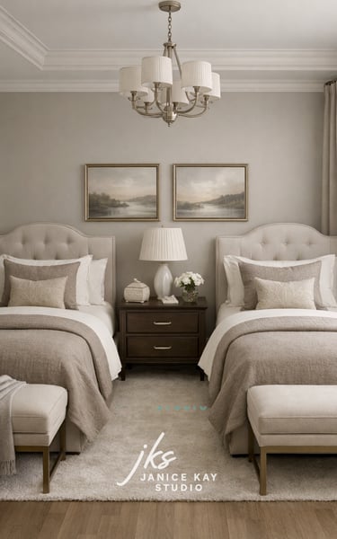 Elegant taupe guest room