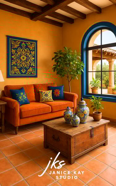 Warm Hacienda Living Room