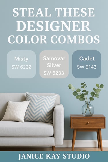 A living room paint color palette by Janice Kay Studio