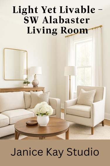 SW Alabaster tone on tone living room