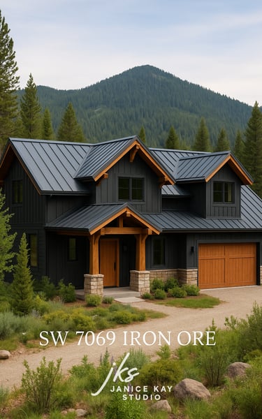 House Exterior in Iron Ore by Janice Kay Studio
