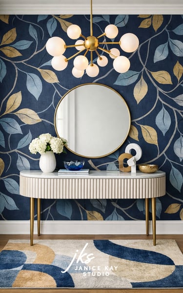 Navy and cream entryway