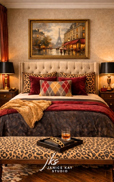 Leopard Luxe bedroom Inspo