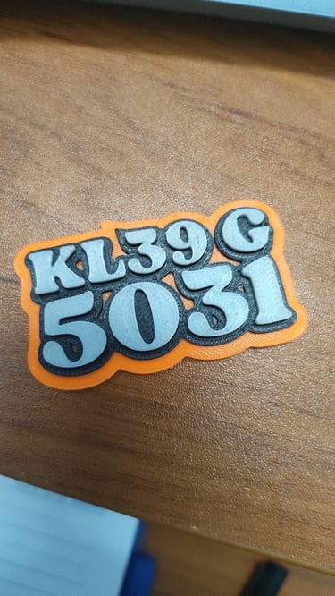 custom 3d printed vehicle number