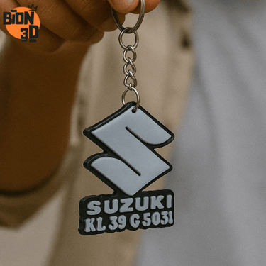 custom 3d printed vehicle number keychain