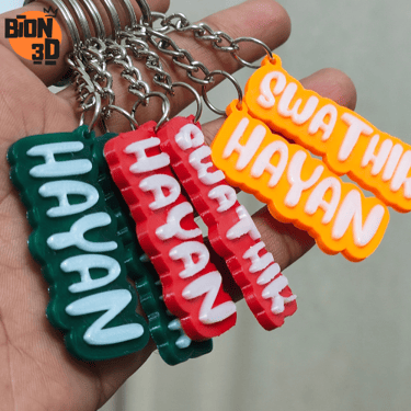 custom 3d printed name keychains