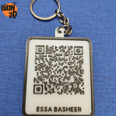 Custom 3d printed qr code keychain