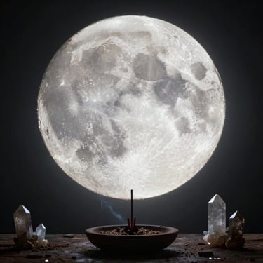 A softly glowing crystal ball resting on an ancient wooden table surrounded by scattered tarot cards and flickering candles.