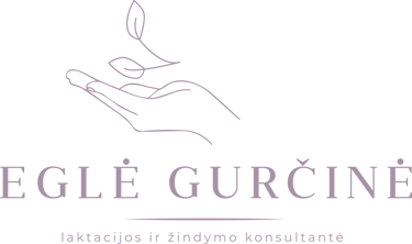 Eglė Gurčinė IBCLC žindymo konsultantė, tel. +370 672 37198. logo
