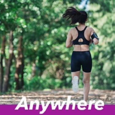 Woman running. Pibella anywhere possible