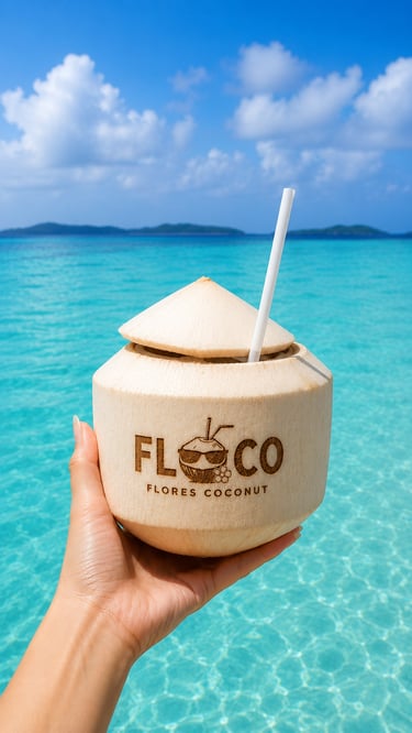 Kelapa Muda FloCo di Pantai Labuan Bajo