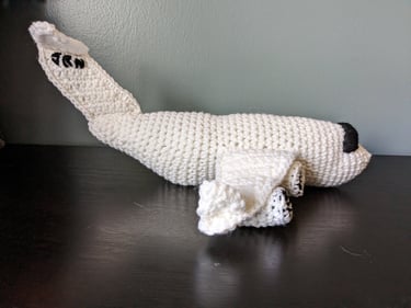 The side of a crochet airplane