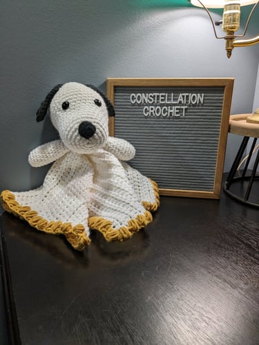 Snoopy Lovey with Yellow Border