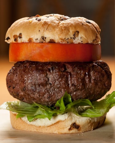 King size burger with tomato, lettuce, on an Onion bun.. # Food Photography, #Detroit Food Photographer, 